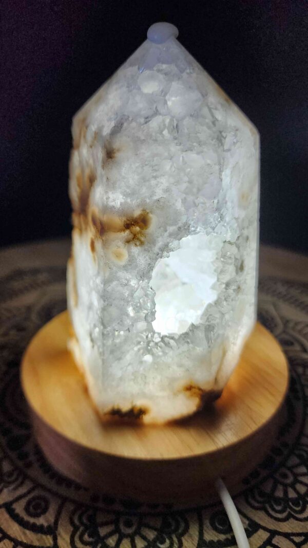 Druzy Quartz Cluster Tower Lamp - Image 2