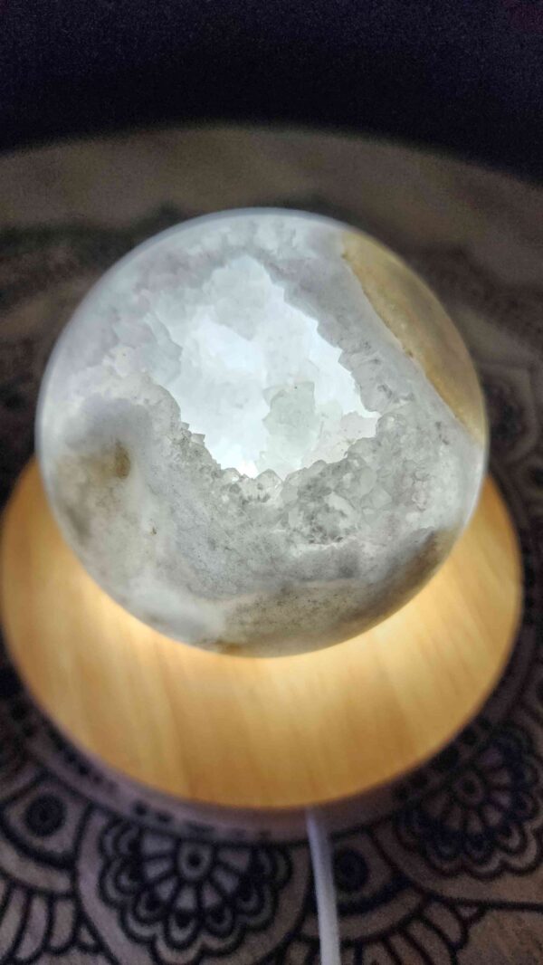 Druzy Quartz Crystal Sphere Lamp - Image 2