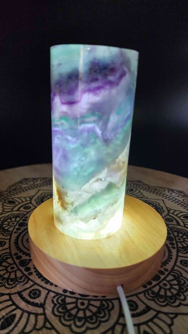 Rainbow Fluorite Crystal Lamp
