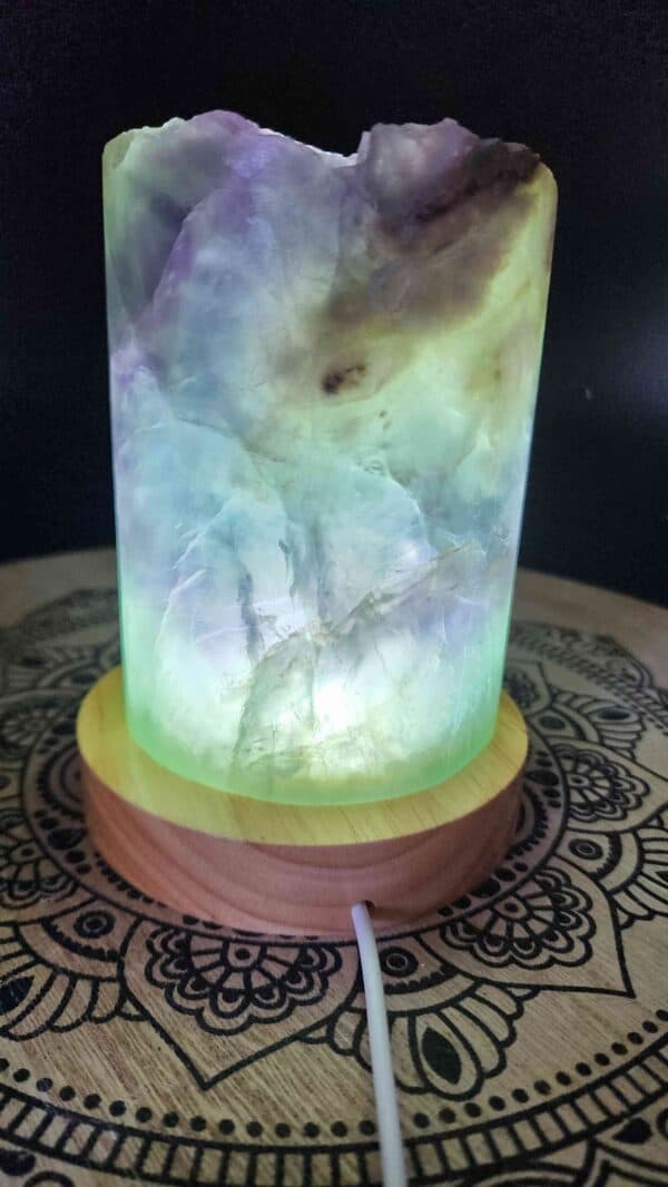 Rainbow Fluorite Crystal Lamp