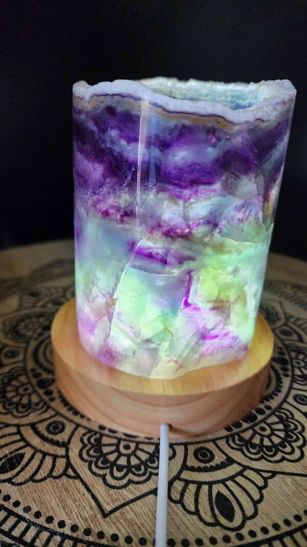 Rainbow Fluorite Crystal Lamp