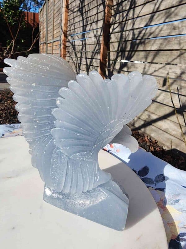 Hand carved Angelite Crystal Eagle - Image 2