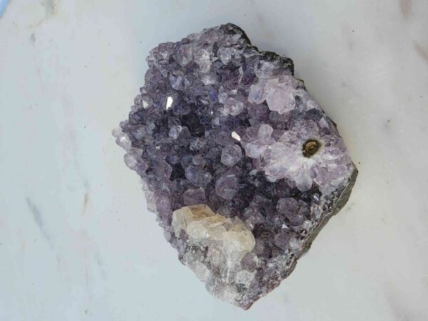 Brazilian Amethyst Crystal Cluster With Calcite - Image 2