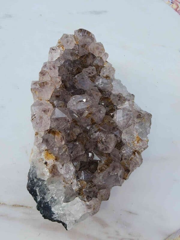 Brazilian Amethyst Crystal Cluster With Golden Geothite