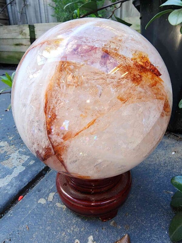 High Quality Fire Quartz Crystal Sphere